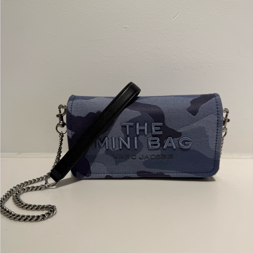 NWT Marc Jacobs The Mini Bag blue camo chain - Picture 2 of 6